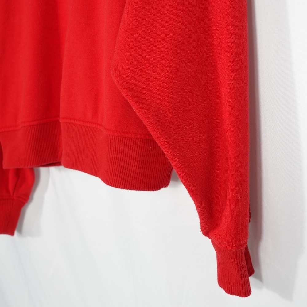 | Victoria's Secret | Red Stretch Fleece Crewneck Pullover Crop Sweater - Picture 3 of 6